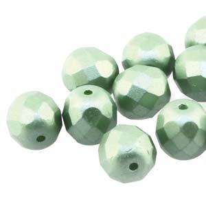Czech Fire Polish 6-FPR0425034 Pastel Olivine Faceted Glass Beads, 4 mm - 38 Beads