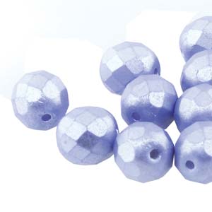 Czech Fire Polish 6-FPR0425014 Pastel Light Sapphire Faceted Glass Beads, 4 mm - 38 Beads