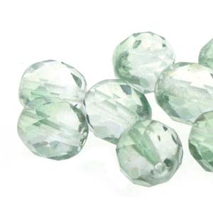 Czech Fire Polish 6-FPR0614257 Perles de verre à facettes en cristal menthe, 6 mm - 2 ou 25 perles