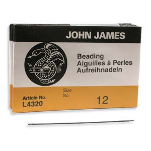 John James Beading Needles #12 - UN paquet de 25 aiguilles