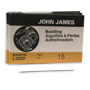 John James Beading Needles #15 - UN paquet de 25 aiguilles