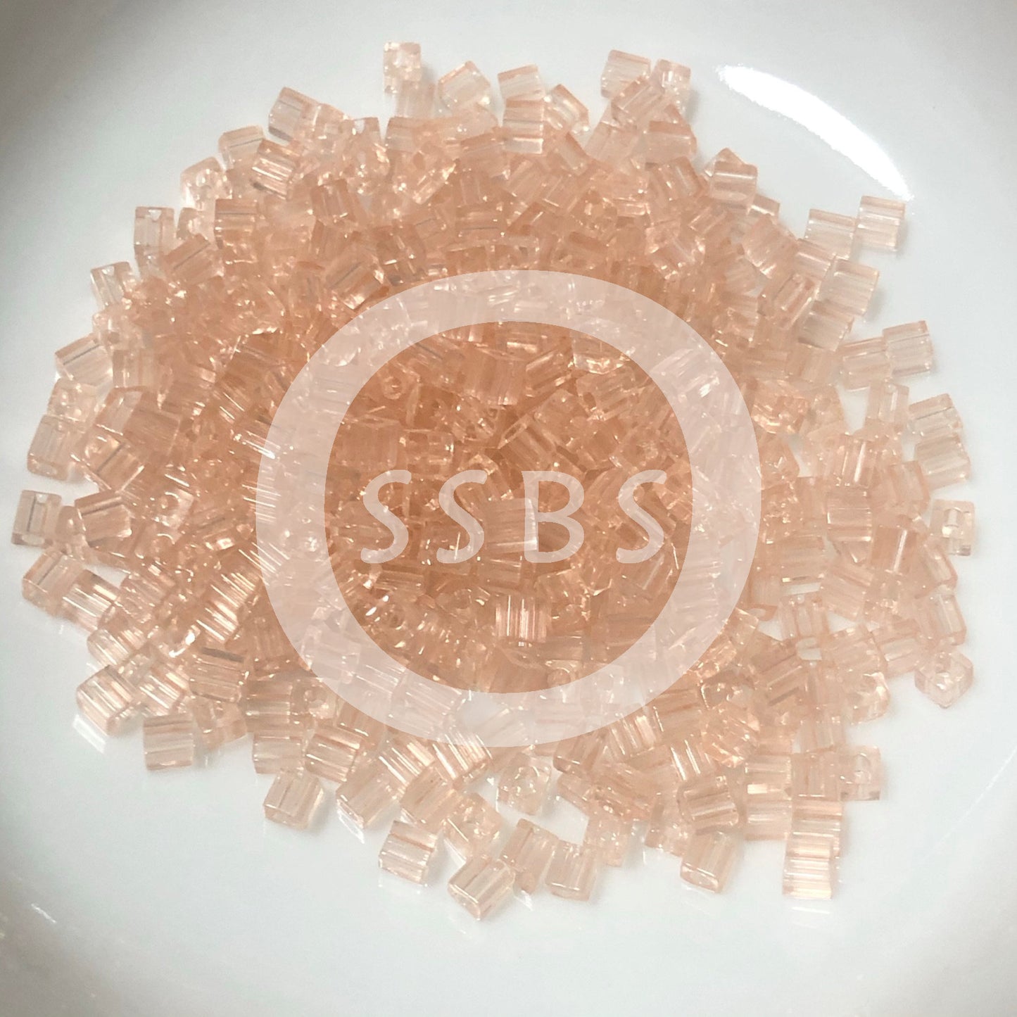 Miyuki 3 mm Square / Cube SB3-155 Transparent Light Tea Rose Beads - 5 gm