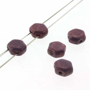 Czech Honeycomb 6 mm 03000-15726  Purple Vega 2-Hole Beads - 30 Beads