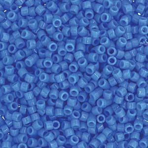 Miyuki Delica DB2134 11/0 Duracoat Opaque Delphinium Blue Dyed Cylindre/Tube Perles, 5 ou 10 g