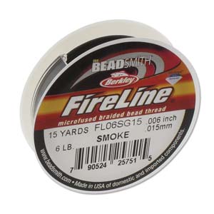 Berkley Fireline 6 lb. Smoke, 15 Yards Microfused Braided Bead Thread / Fishing Line