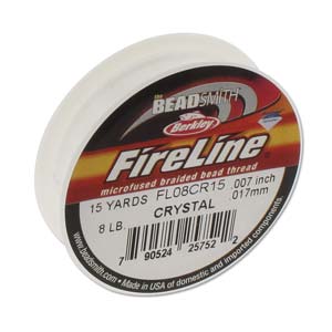 Berkley Fireline 8 lb. Crystal, 15 Yards Microfused Braided Bead Thread / Fishing Line