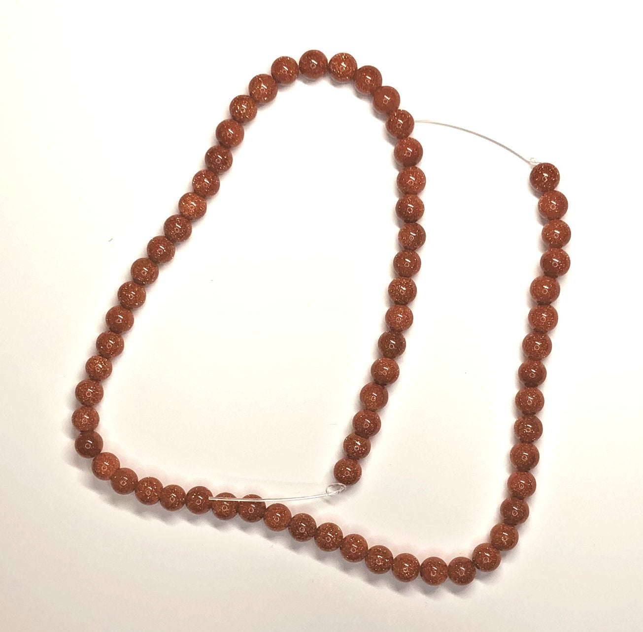 Goldstone Semi-Precious Round Beads, 6 mm - 65 Beads