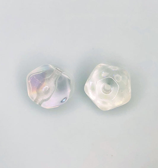 Perles de verre rondelles à facettes douces AB Crystal, 6 x 8 mm - 2 perles