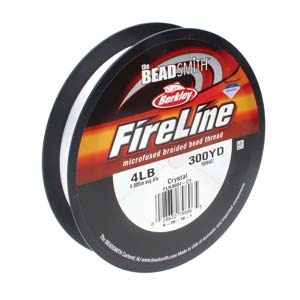 Berkley Fireline 4 lb. Crystal, 300 Yards Microfused Braided Bead Thread / Fishing Line