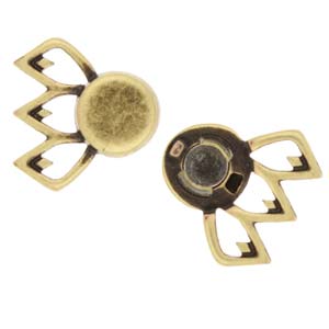 Cymbal™ Fylakopi III GemDuo Magnetic Clasp, 23.6 x 16.8 mm, Antique Brass Plated - 1 Clasp