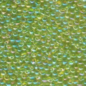 Miyuki Drop 2.8 mm DP28-258  Transparent Chartreuse Green AB Beads - 5 or 10 gm