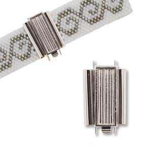 Elegant Elements Beadslide Clasp for Delica Inlay - Silver 10 x 18 mm - 1 Clasp