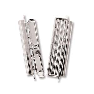 Elegant Elements Rhodium Beadslide Clasp for Delica Inlay - Silver 10 x 29 mm - 1 Clasp