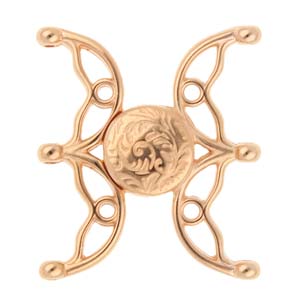 Cymbal™ Volakas III 8/0 Magnetic Clasp, 24.3 x 27.6 mm, Rose Gold Plated - 1 Clasp