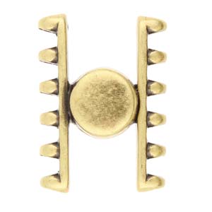 Cymbal™ Ateni VI SuperDuo Magnetic Clasp, 18 x 24.3 mm, Antique Brass Plated - 1 Clasp