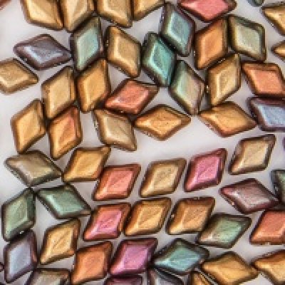 Matubo Mini Gemduo 6 x 4 mm 00030-01640  Crystal Violet Rainbow Beads - 20, 30, 40 or 50 Beads