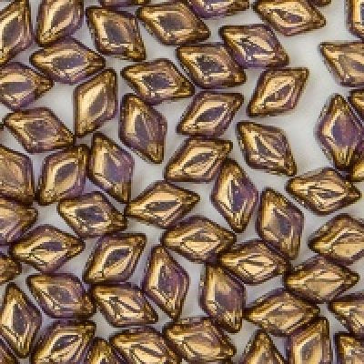 Matubo Mini Gemduo 6 x 4 mm 00030-90215  Crystal Gold Bronze Beads - 20, 30, 40 or 50 Beads