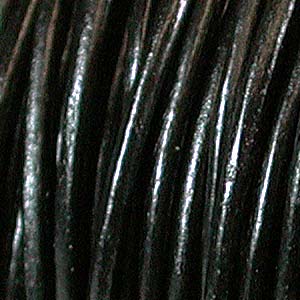 Cordon rond noir Leather Elements, 0,5 mm (0,019 po) - 22,86 m (25 yds)