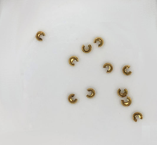 Gold Plated Crimp Covers, 3 mm - 11 Covers