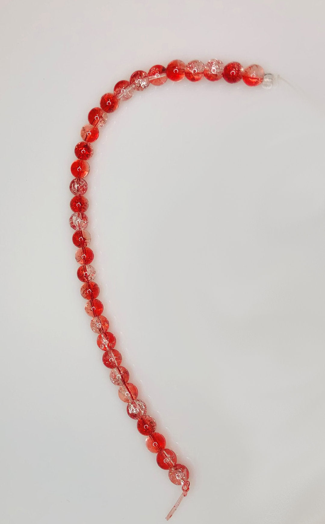 Blue Moon Transparent Red Crackle Glass Round Beads, 6 mm - 30 Beads