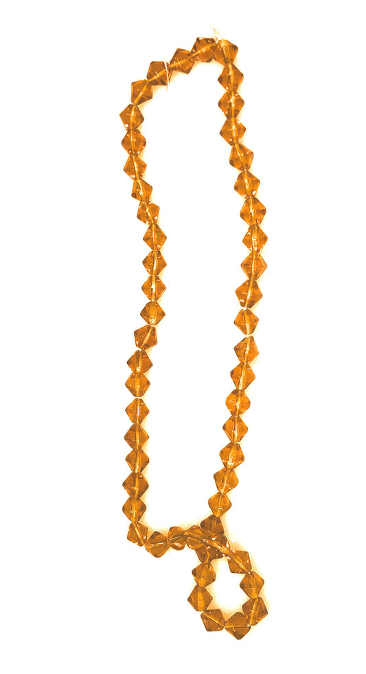 Transparent Topaz / Brown Faceted Bicone Glass Beads, 6 mm - 12-Inch Strand