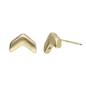Cymbal™ Ganema Chevron Earrings - 11.2 x 7.3 mm - Antique Brass Plated, 24K Gold Plated or Antique Silver Plated - 1 Pair
