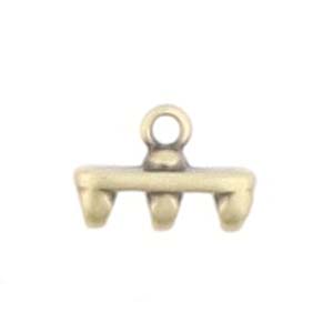 Cymbal™ Rozos III Superduo Bead Endings™, 11.6 x 8.1 mm - Antique Brass Plated, 24K Gold Plated or Antique Silver Plated- 1 Pair