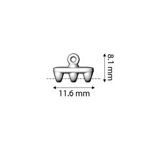 Cymbal™ Rozos III Superduo Bead Endings™, 11,6 x 8,1 mm - Plaqué laiton antique, plaqué or 24 carats ou plaqué argent antique - 1 paire