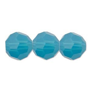 Cristal Swarovski 5000 4 mm Perles rondes à facettes opale bleu des Caraïbes - 24 perles