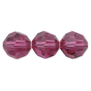 Swarovski Crystal 5000 5 mm Fuchsia Faceted Round Beads - 24 Beads