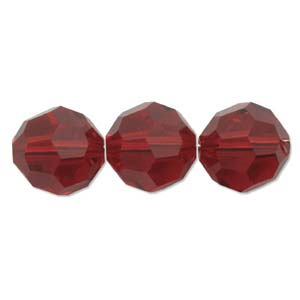 Swarovski Crystal 5000 Perles rondes à facettes rouge Siam 5 mm - 24 perles