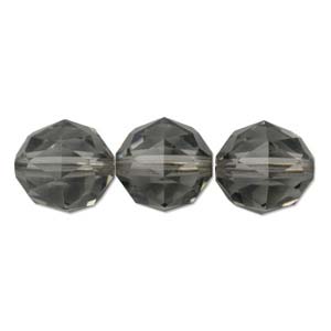 Swarovski Crystal 5025 6 mm Black Diamond Faceted Round Beads - 12 Beads