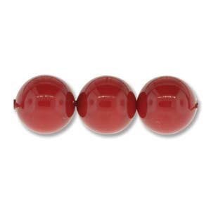 Swarovski Crystal 5810 6 mm Red Coral Kulaté křišťálové korálky - 25 korálků