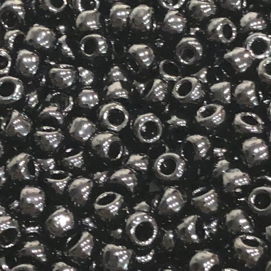TOHO TR-6-49 6/0 Opaque Jet Black Seed Beads, 5 or 10 gm