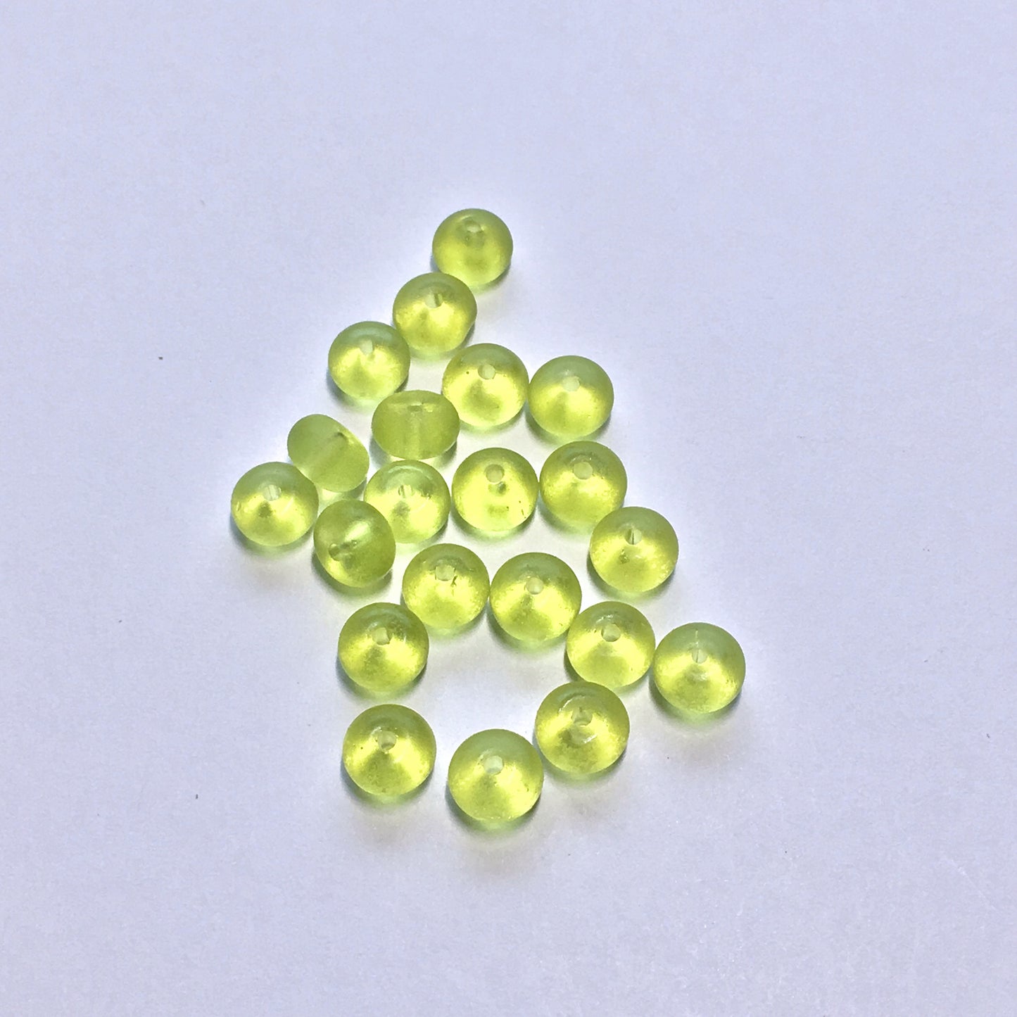 Translucent Matte Green Rondelle Beads, 3 x 6 mm, 21 Beads