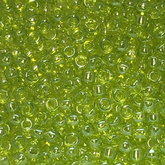 TOHO TR-11-105  11/0 Transparent Luster Lime Green Seed Beads, 5 gm