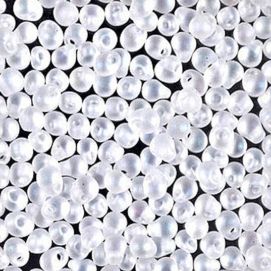 Miyuki Drop 3.4 mm DP34-131FR Matte Transparent Crystal AB Beads - 5 or 10 gm