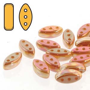 Czech Cali 3 x 8 mm 03000-29123 Chalk Full Apricot Beads - 25 Beads