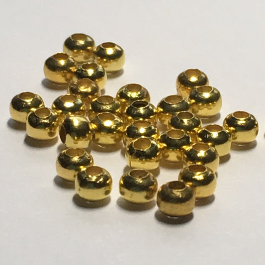 Gold Plated Smooth Round Spacer Beads,  2.5 x 3 mm - 30, 50 or 100 Beads