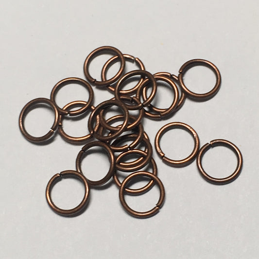 6 mm 21-Gauge Copper Unsoldered Split 0.71 mm Plated Iron Jump Rings - 20 Rings