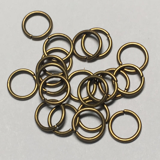6 mm 21-Gauge Bronze Unsoldered Split 0.71 mm Plated Iron Jump Rings - 20 Rings