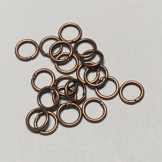 5 mm 21-Gauge Copper Unsoldered Split 0.71 mm Plated  Iron Jump Rings - 20 Rings