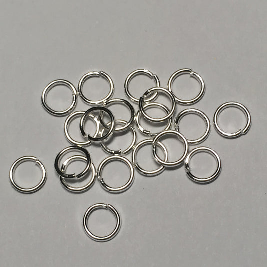 5 mm 21-Gauge Bright Silver Unsoldered Split 0.71 mm Plated  Iron Jump Rings - 20 Rings