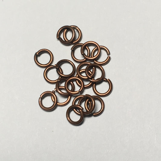 4 mm 21-Gauge Copper Unsoldered Split 0.71 mm Plated Iron Jump Rings - 20 Rings