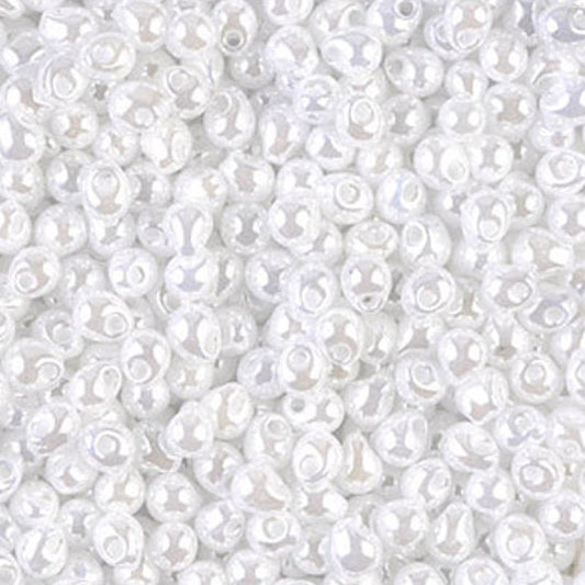 Miyuki Drop 2.8 mm DP-420 White Pearl Ceylon AB (Like DB 201) Beads - 5 Grams