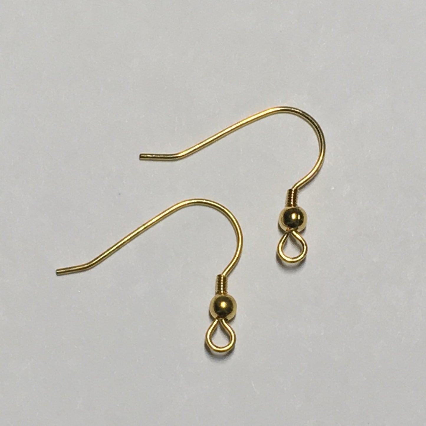 21-Gauge 19 mm Gold French Fish Hook Ear Wires - 1, 5 or 10 Pair