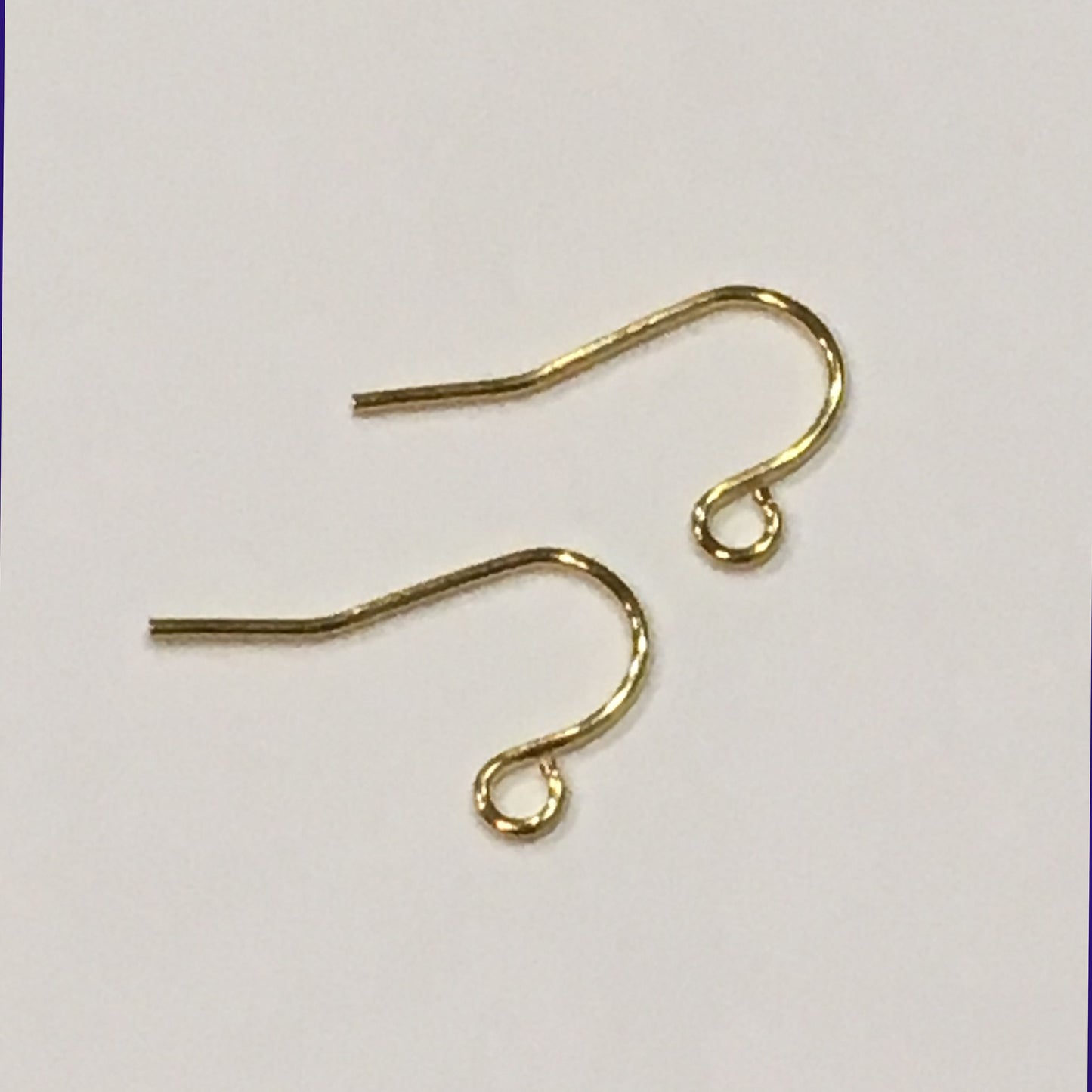 21-Gauge 11 mm Gold French Fish Hook Ear Wires - 1 Pair