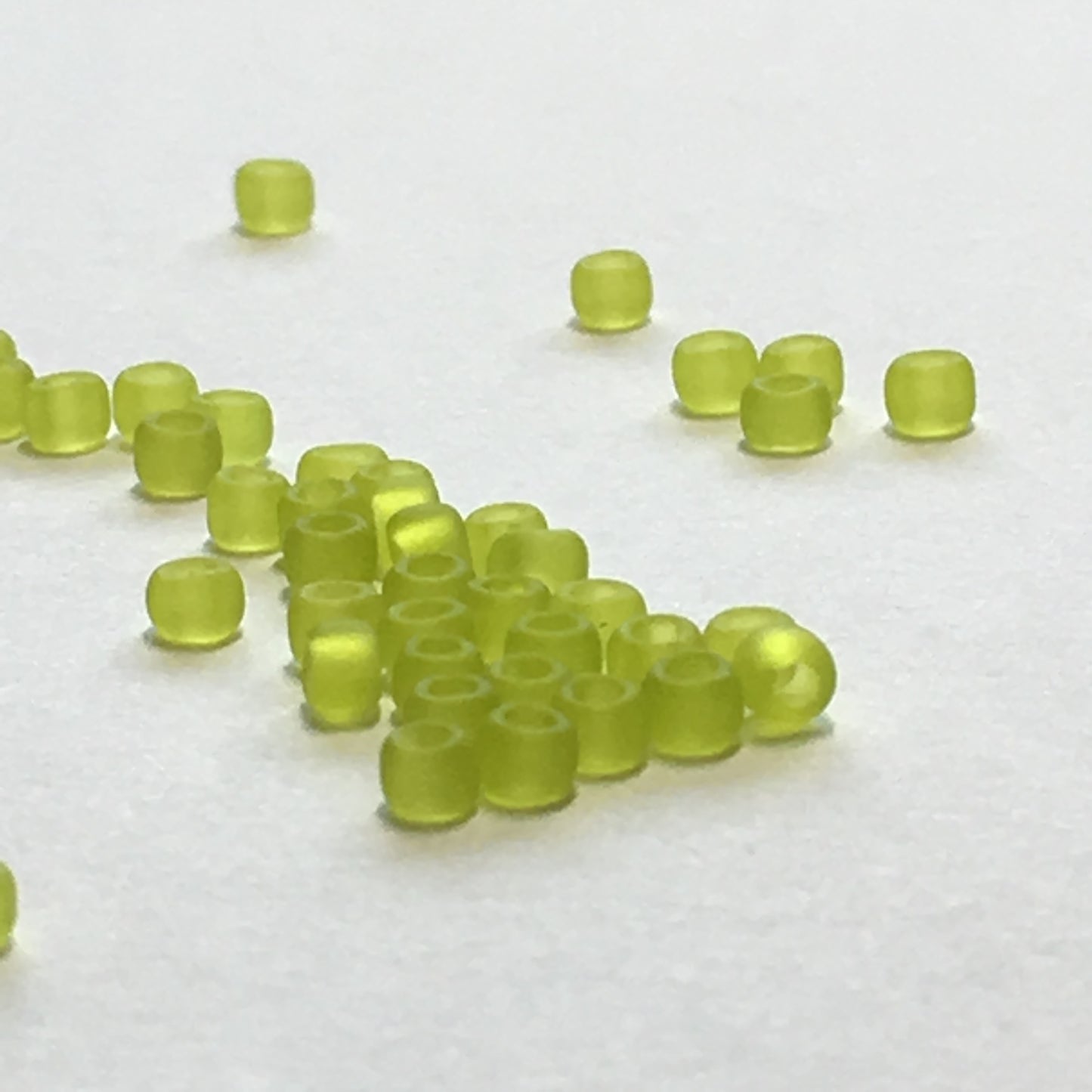 TOHO TR-11-4F  11/0 Transparent Matte Lime Green Seed Beads, 5 gm