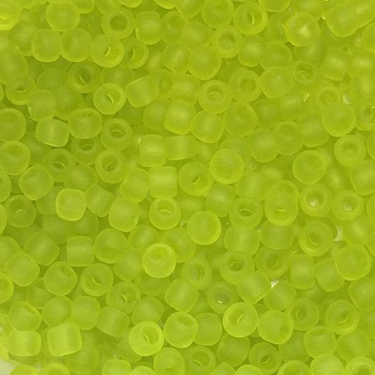 TOHO TR-11-4F  11/0 Transparent Matte Lime Green Seed Beads, 5 gm
