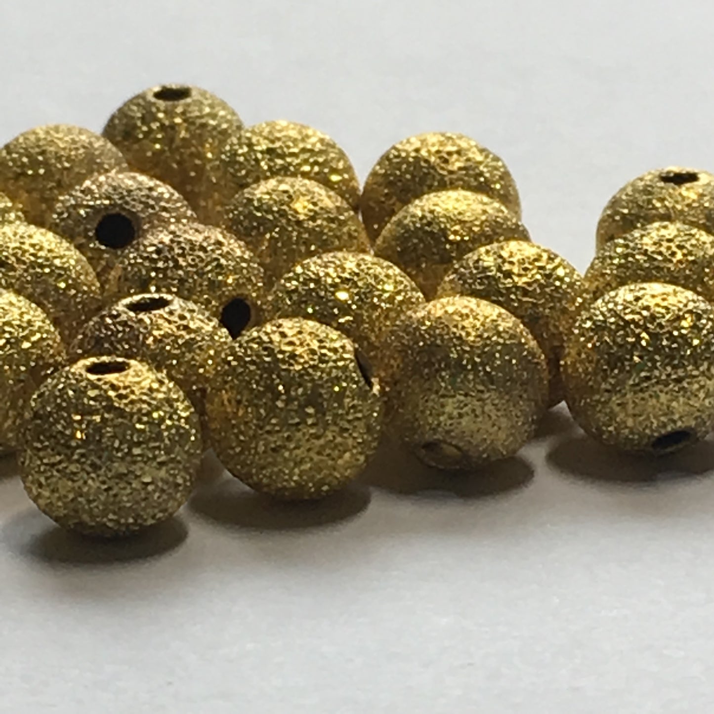 Gold Stardust Round Beads, 6 mm - 36 Beads